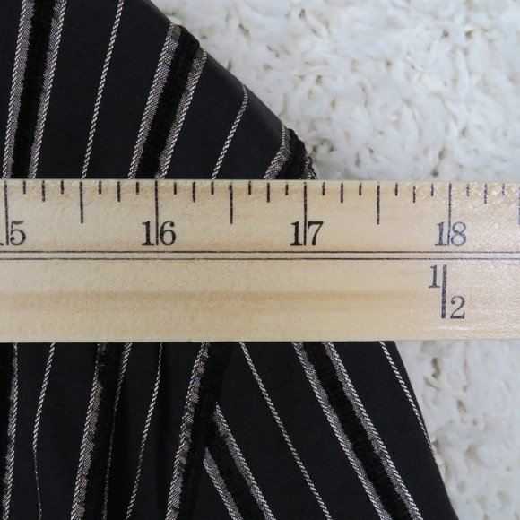 ZARA* Women's Long Sleeve Button Down Shirt Size Large~ Black & Gold Stripes - Picture 6 of 9